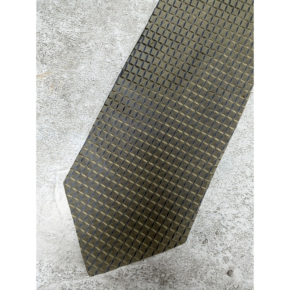 Principe 100% Silk Tie Mens One Size Green Jacquard Geometric Pointed Necktie
